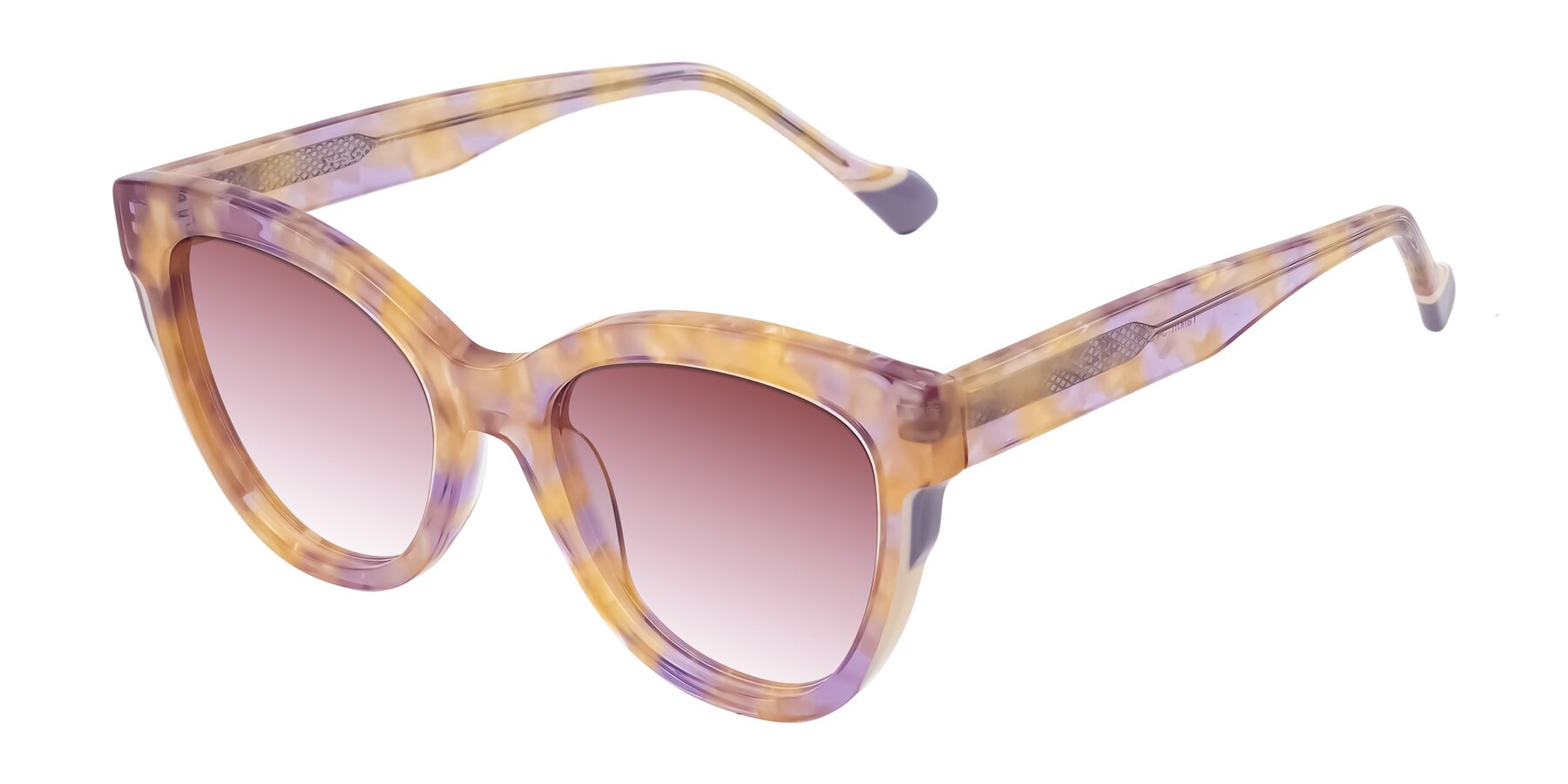 Angle of Yalkin in Floral Tortoise with Garnet Gradient Lenses