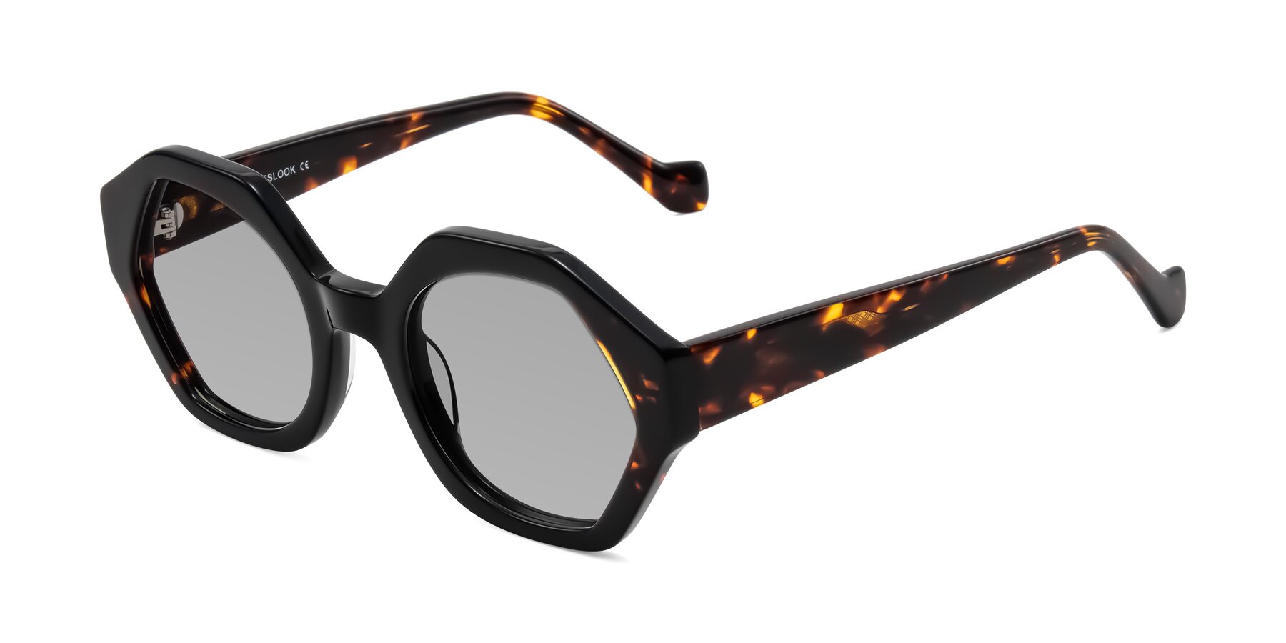 Angle of Kawa in Black/Tortoise with Light Gray Tinted Lenses