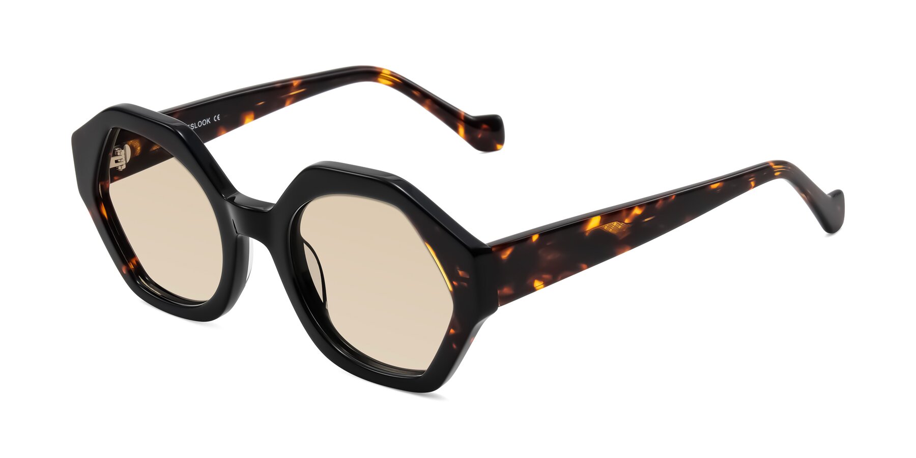 Angle of Kawa in Black/Tortoise with Light Brown Tinted Lenses