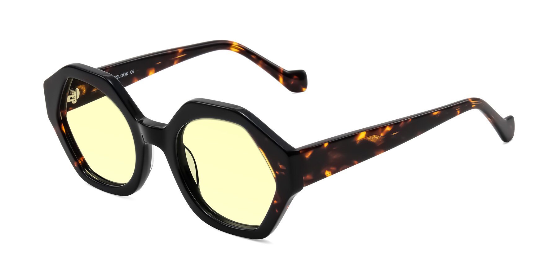 Angle of Kawa in Black/Tortoise with Light Yellow Tinted Lenses