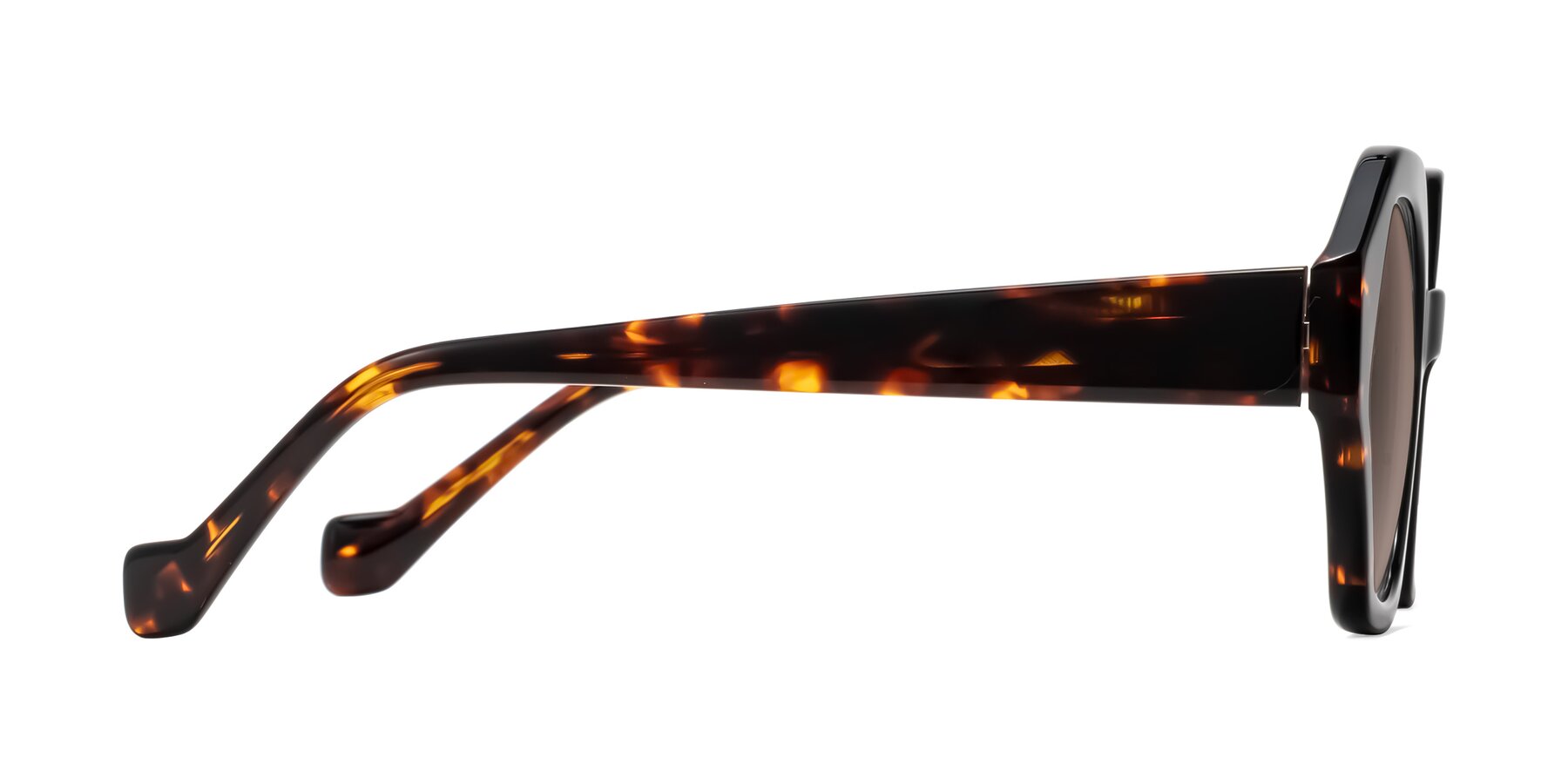 Side of Kawa in Black/Tortoise with Medium Brown Tinted Lenses