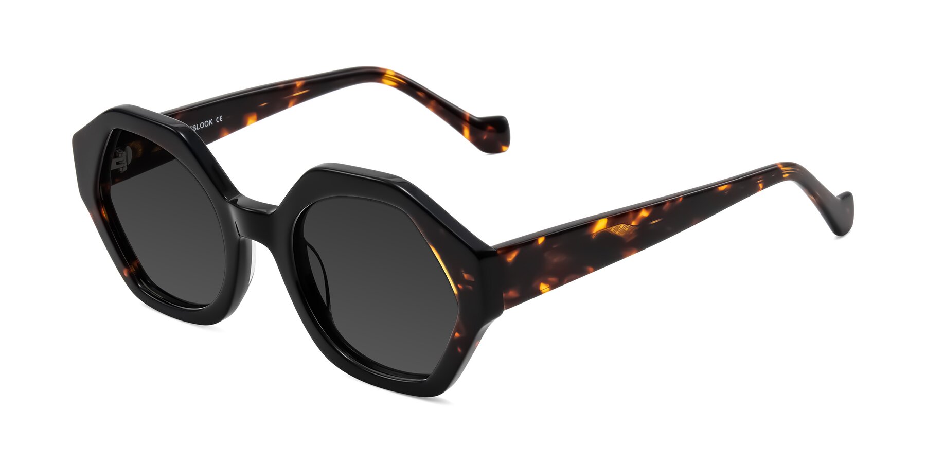 Angle of Kawa in Black/Tortoise with Gray Tinted Lenses