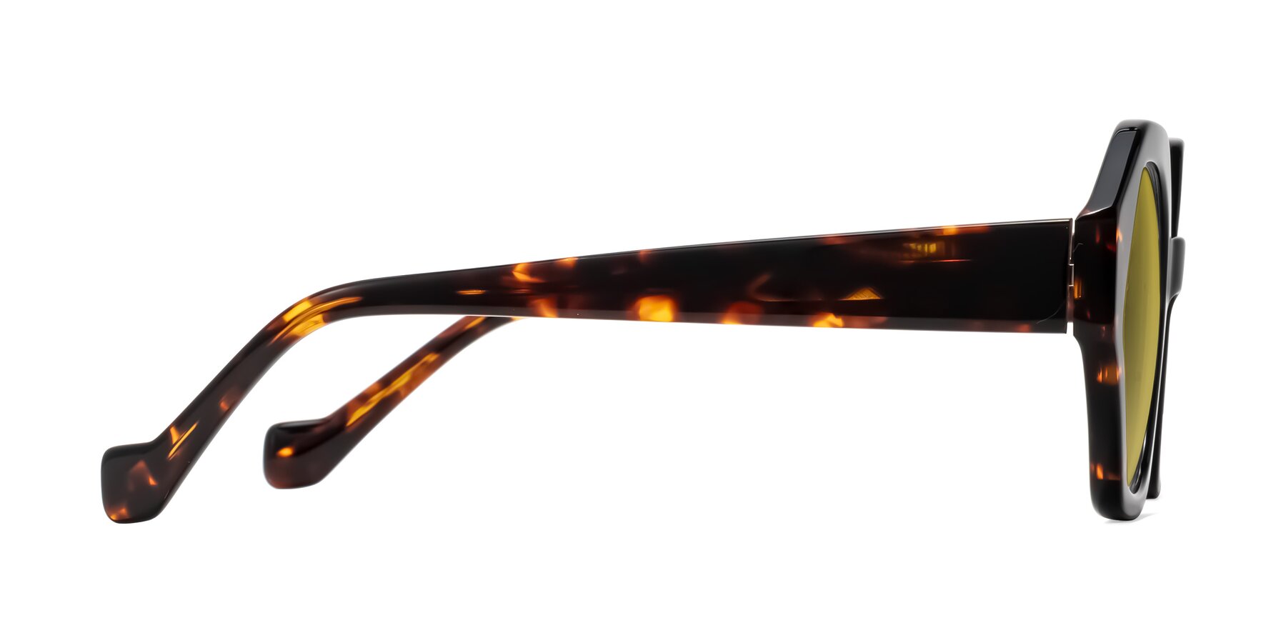 Side of Kawa in Black/Tortoise with Champagne Tinted Lenses