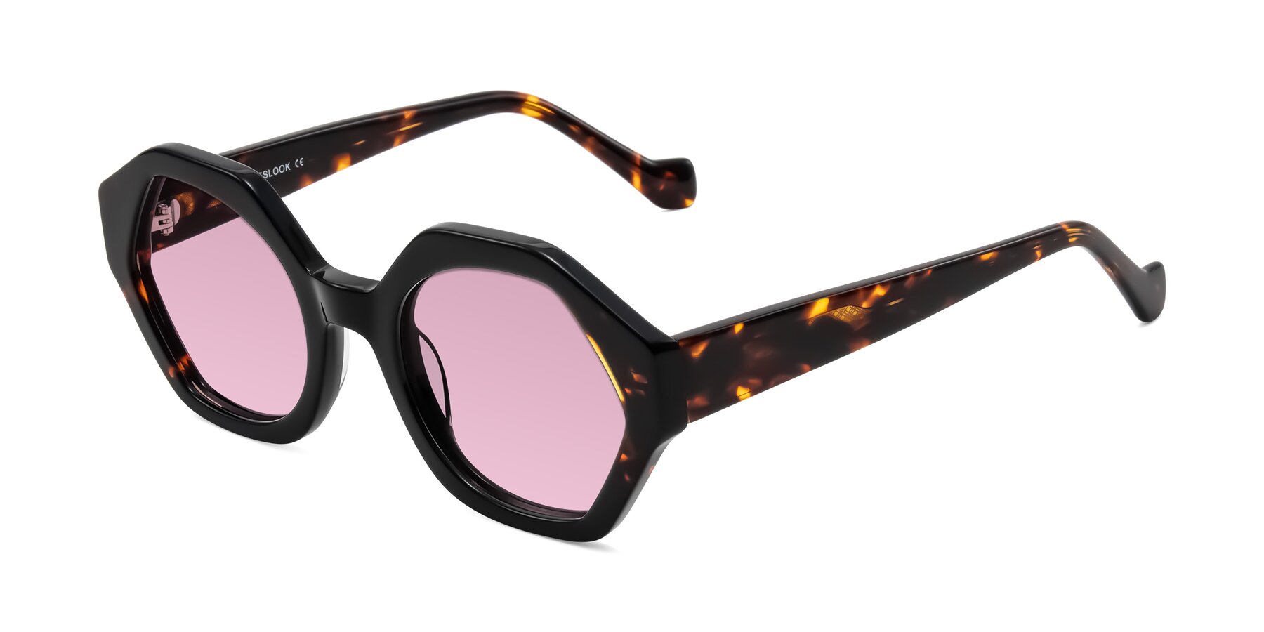 Angle of Kawa in Black/Tortoise with Light Wine Tinted Lenses