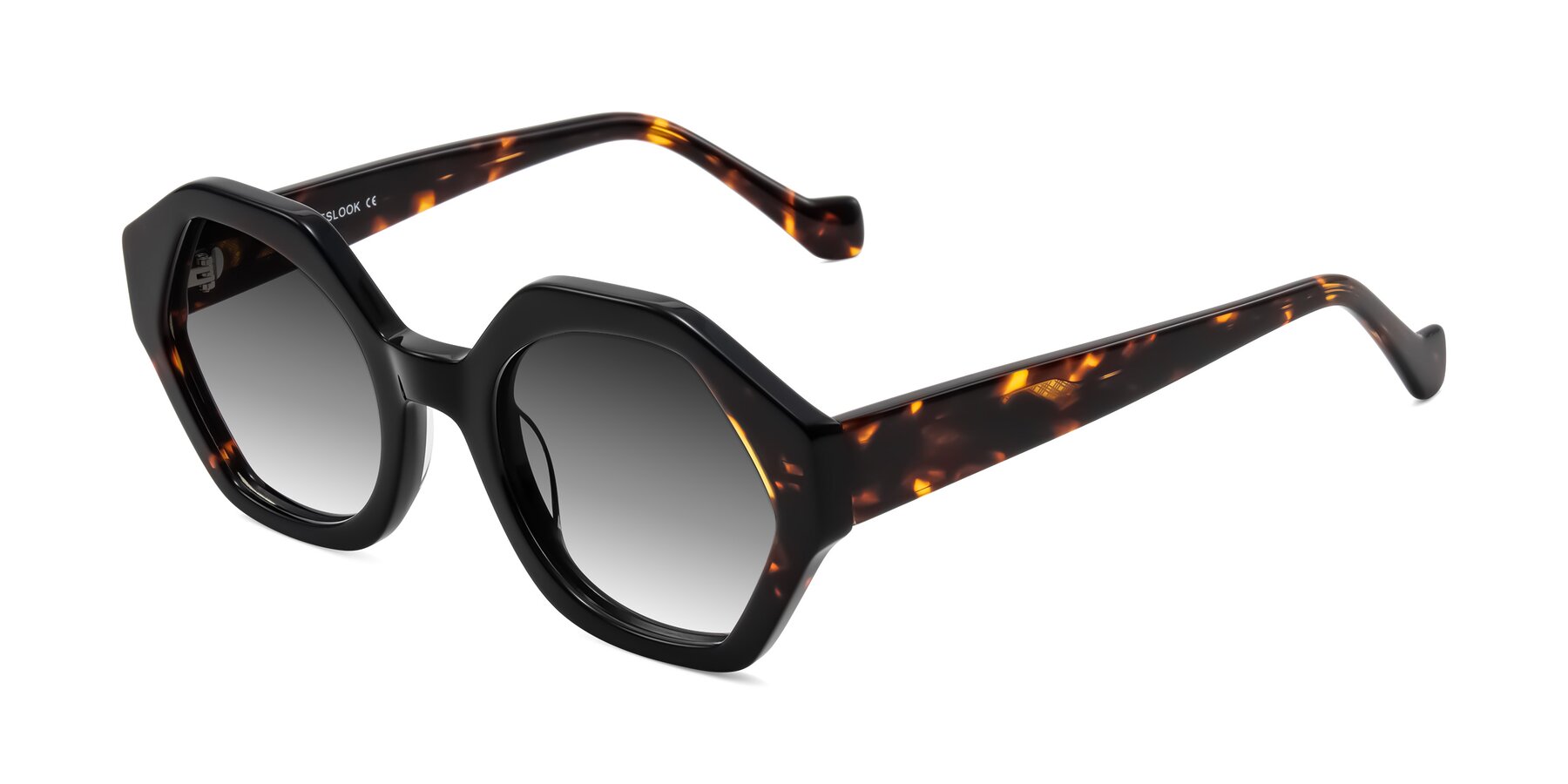 Angle of Kawa in Black/Tortoise with Gray Gradient Lenses