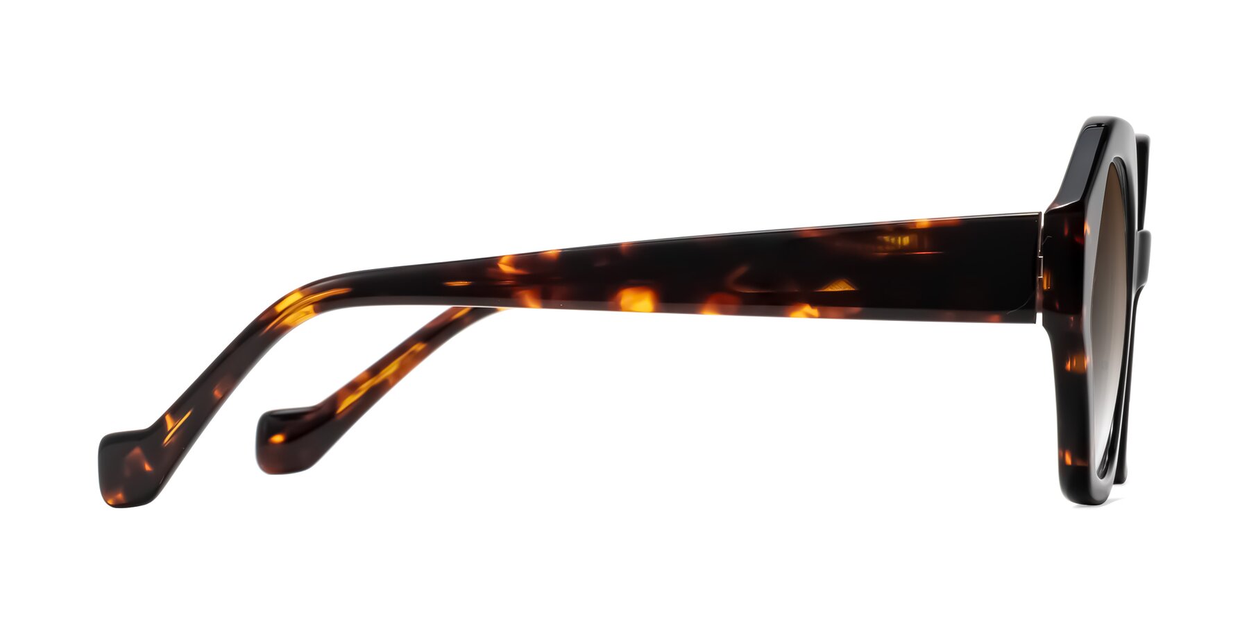 Side of Kawa in Black/Tortoise with Brown Gradient Lenses