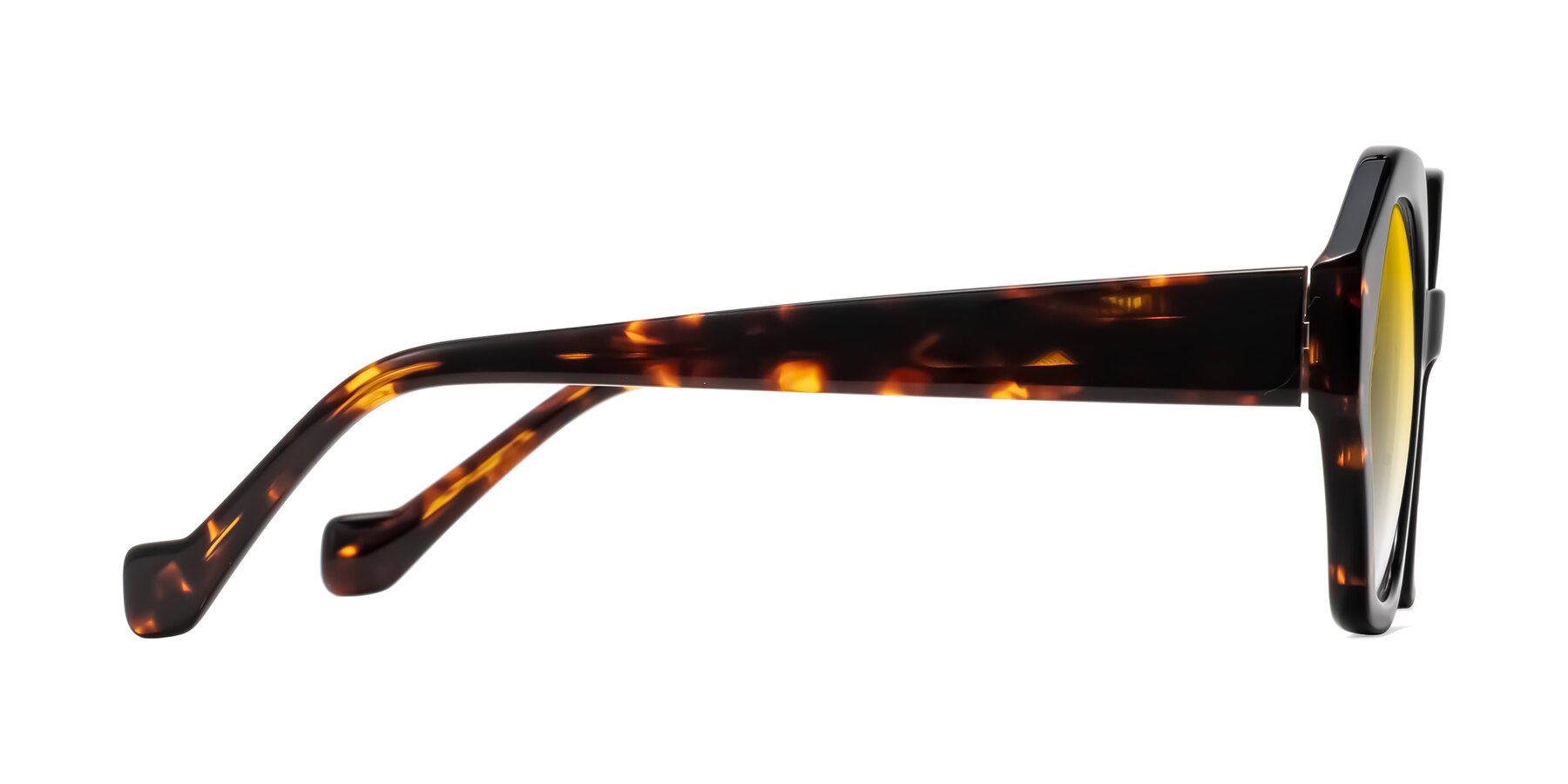Side of Kawa in Black/Tortoise with Yellow Gradient Lenses