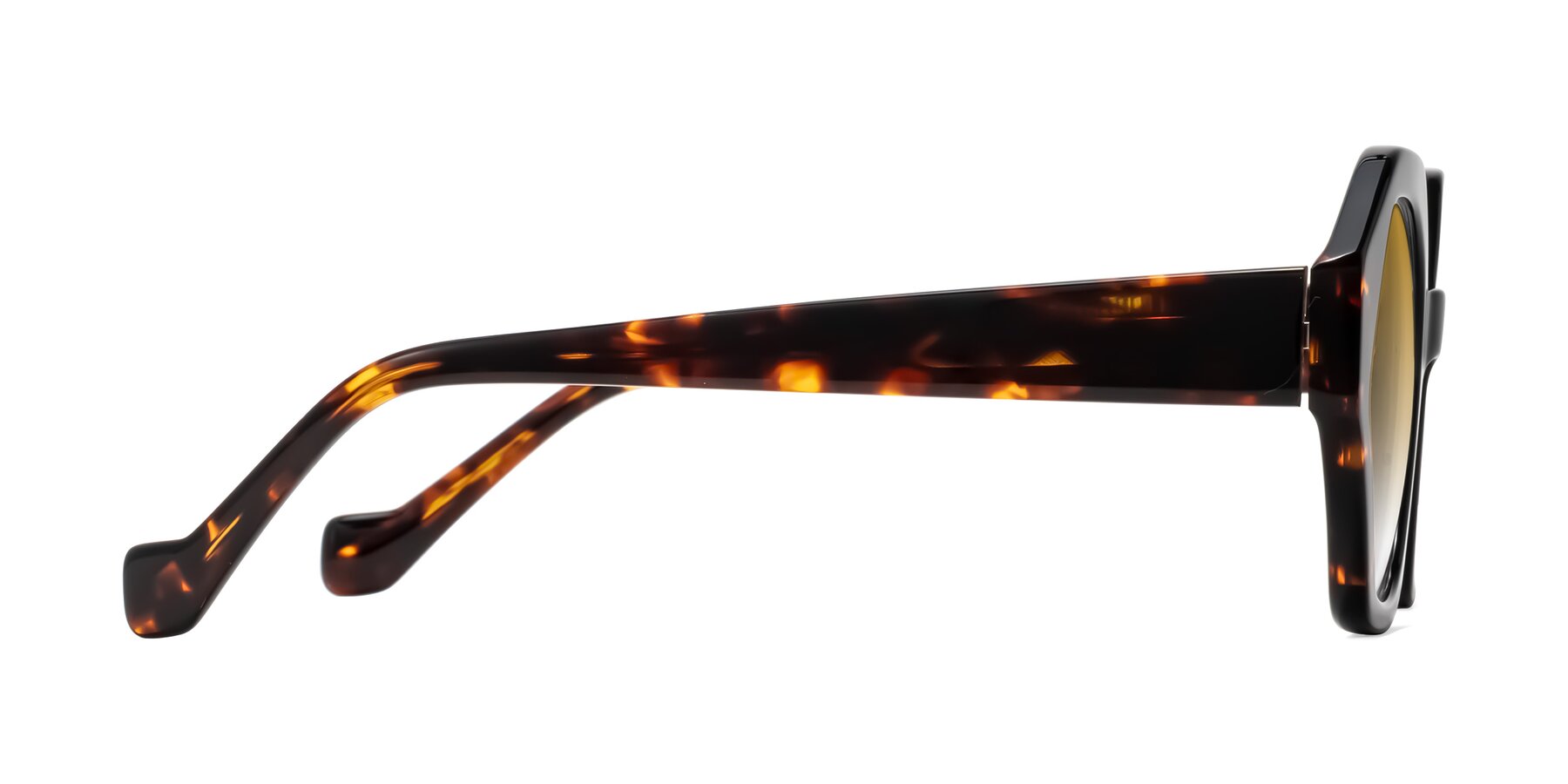Side of Kawa in Black/Tortoise with Champagne Gradient Lenses