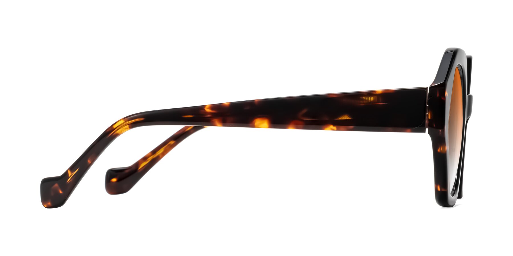 Side of Kawa in Black/Tortoise with Orange Gradient Lenses