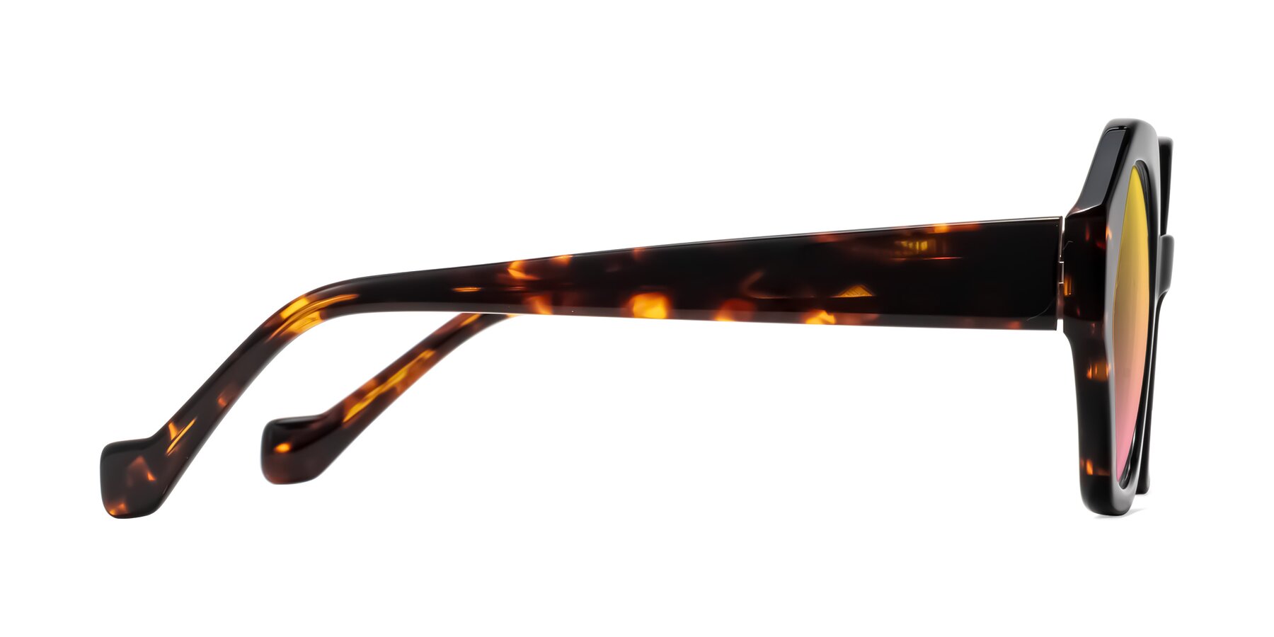 Side of Kawa in Black/Tortoise with Yellow / Pink Gradient Lenses