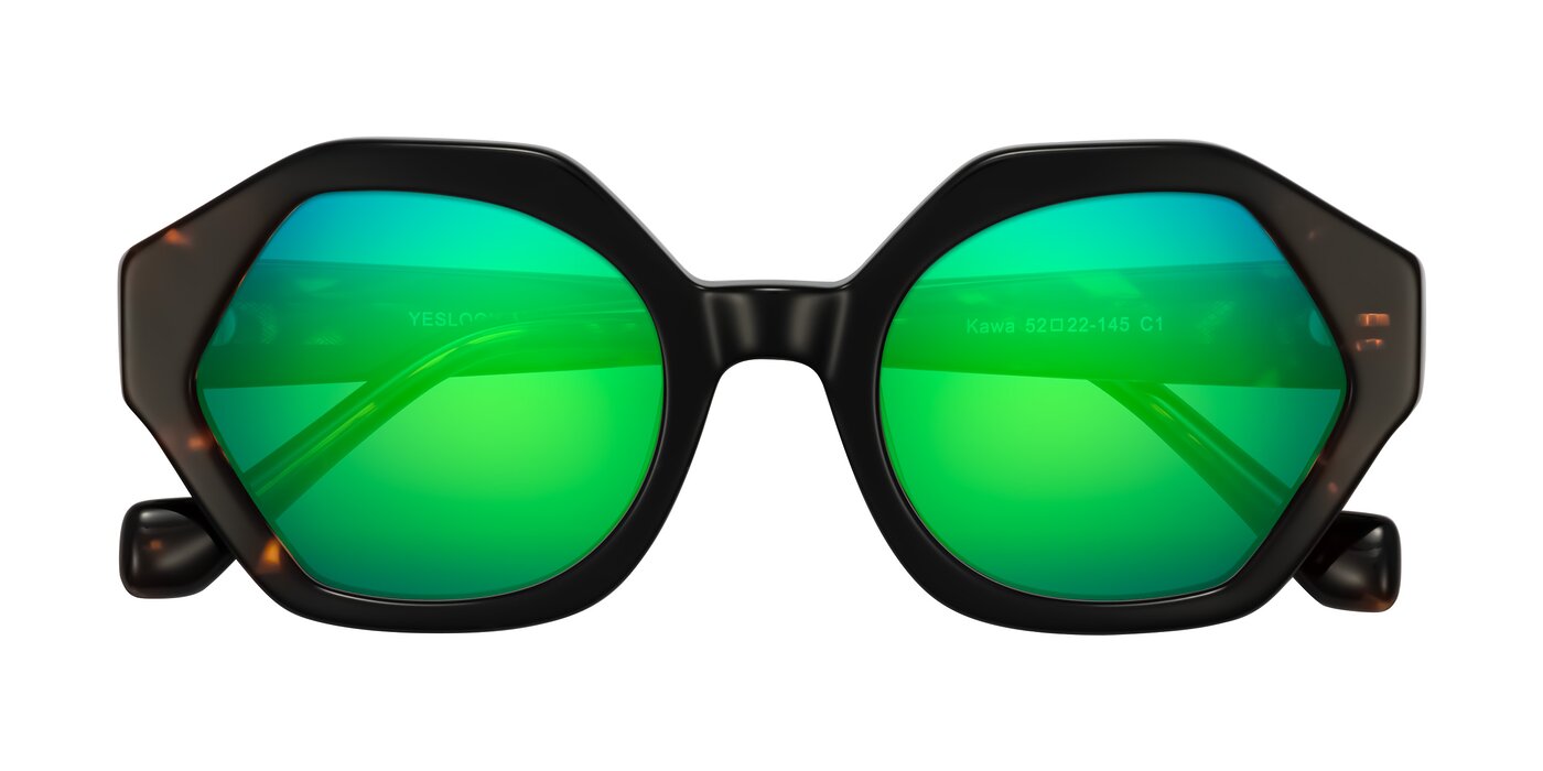 Kawa - Black/Tortoise Flash Mirrored Sunglasses