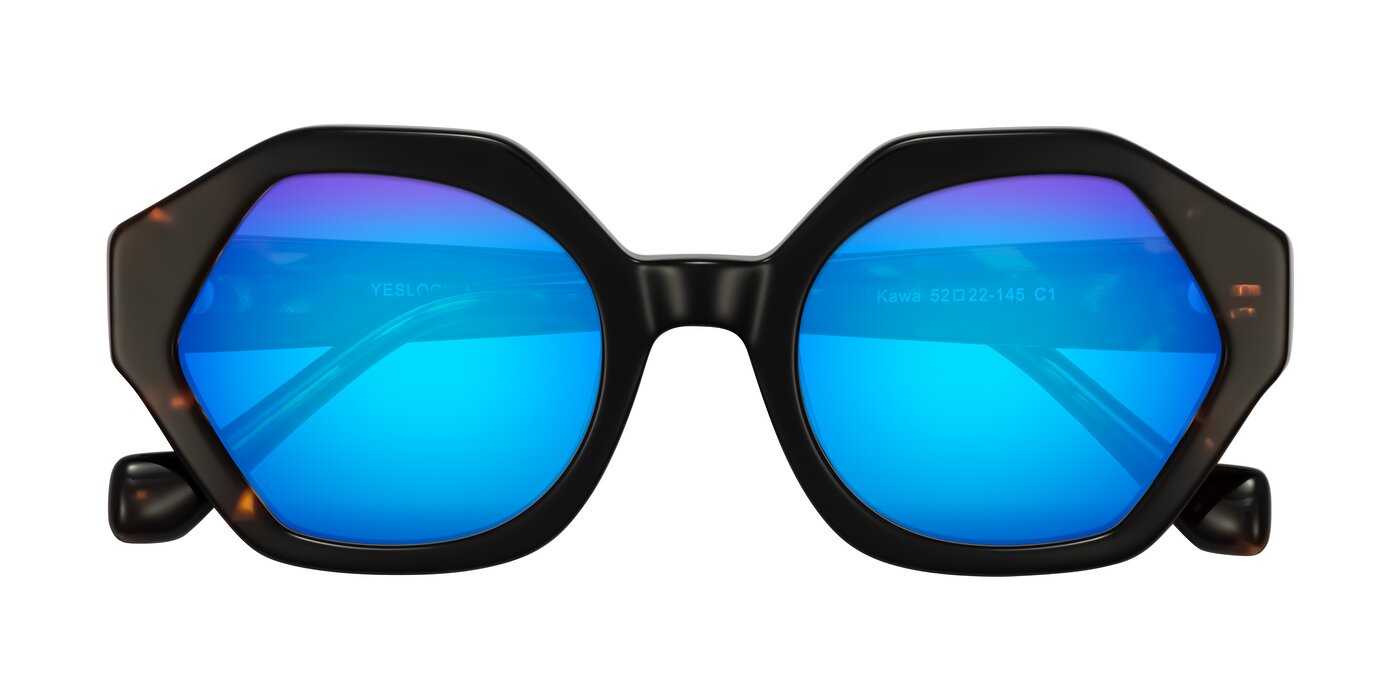 Kawa - Black/Tortoise Flash Mirrored Sunglasses