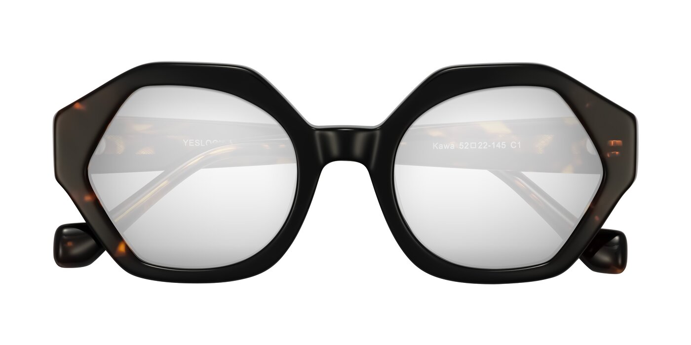 Kawa - Black/Tortoise Flash Mirrored Sunglasses