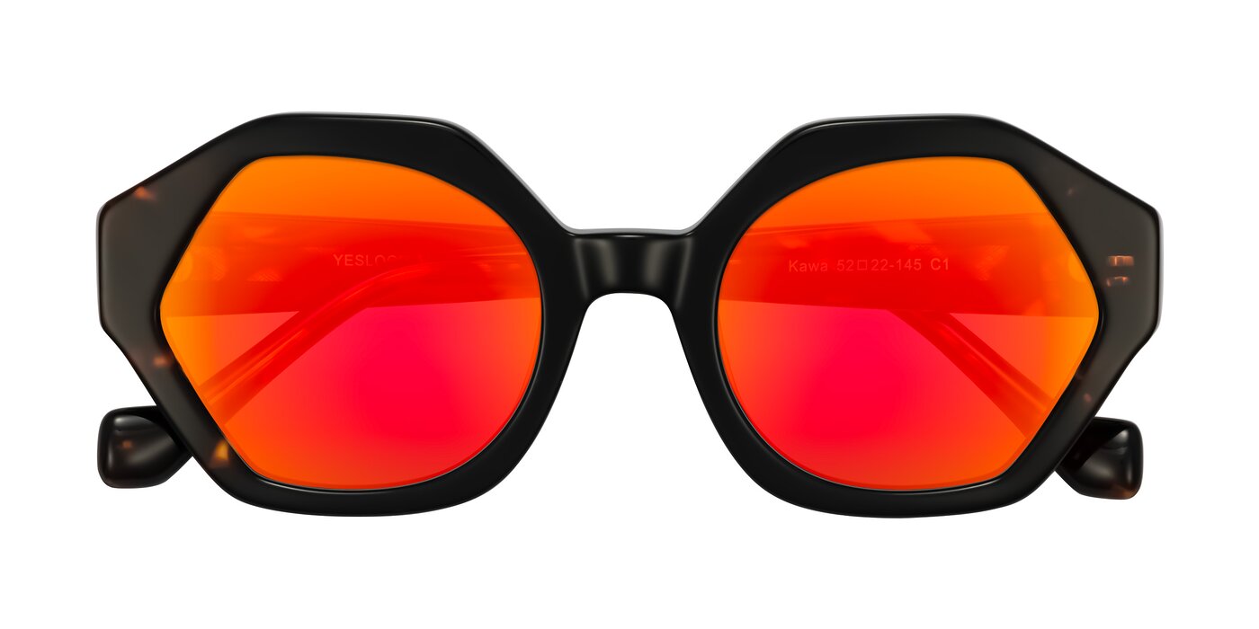 Kawa - Black/Tortoise Flash Mirrored Sunglasses