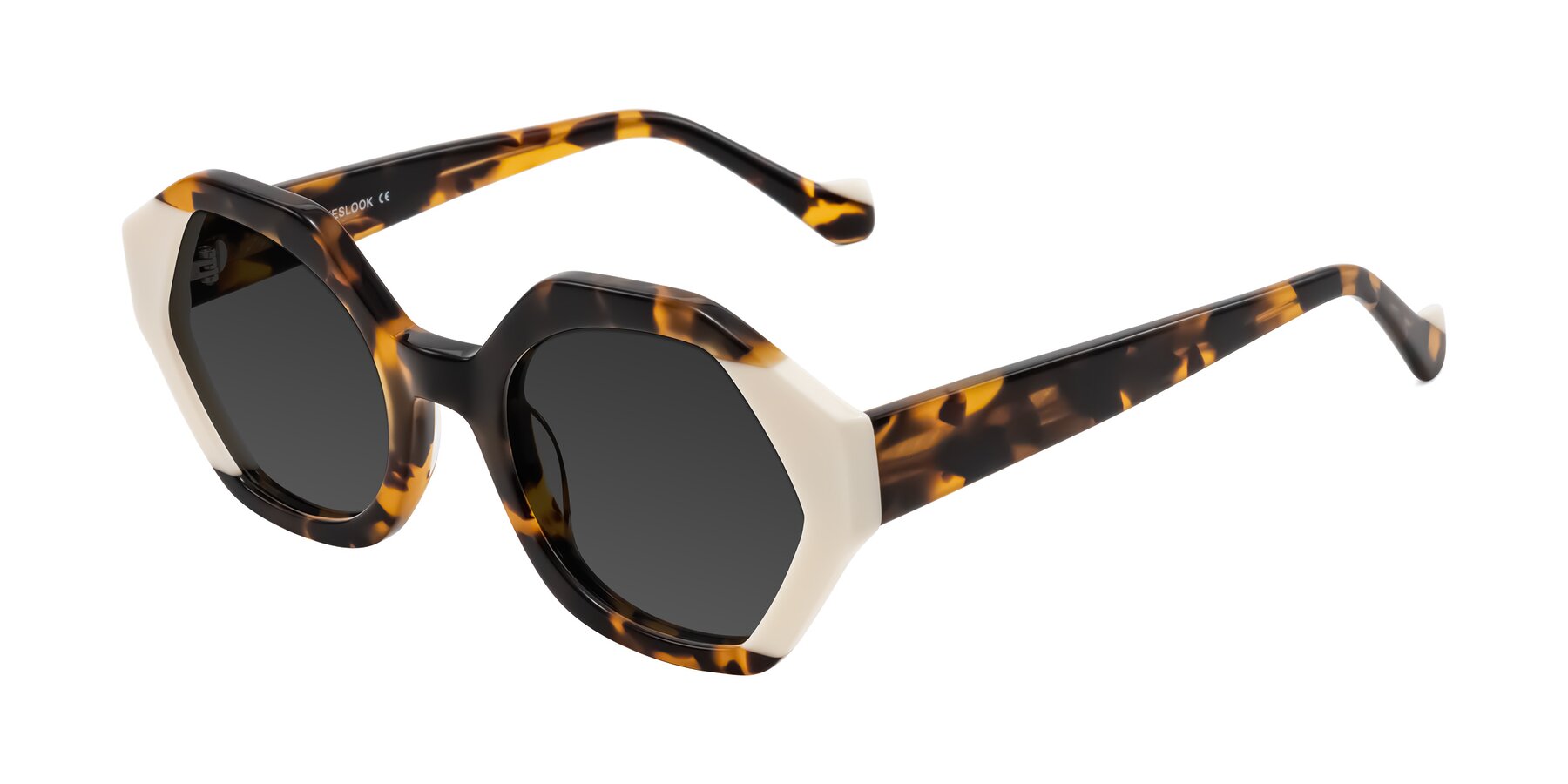 Angle of Kawa in Tortoise/Ivory with Gray Tinted Lenses