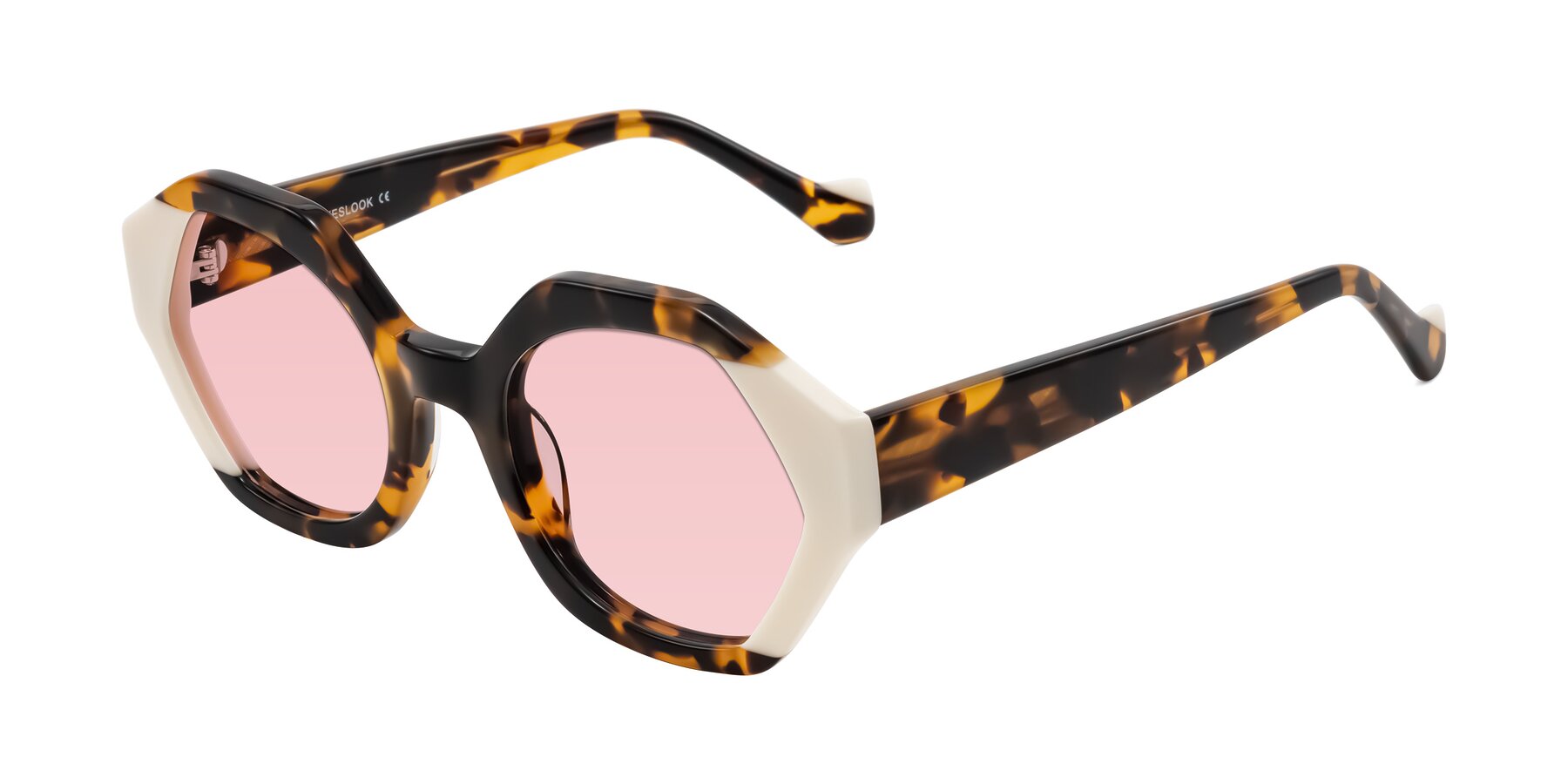 Angle of Kawa in Tortoise/Ivory with Light Garnet Tinted Lenses