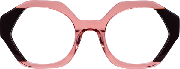 Ruby/Maroon Geek-Chic Round Geometric Eyeglasses - Kawa