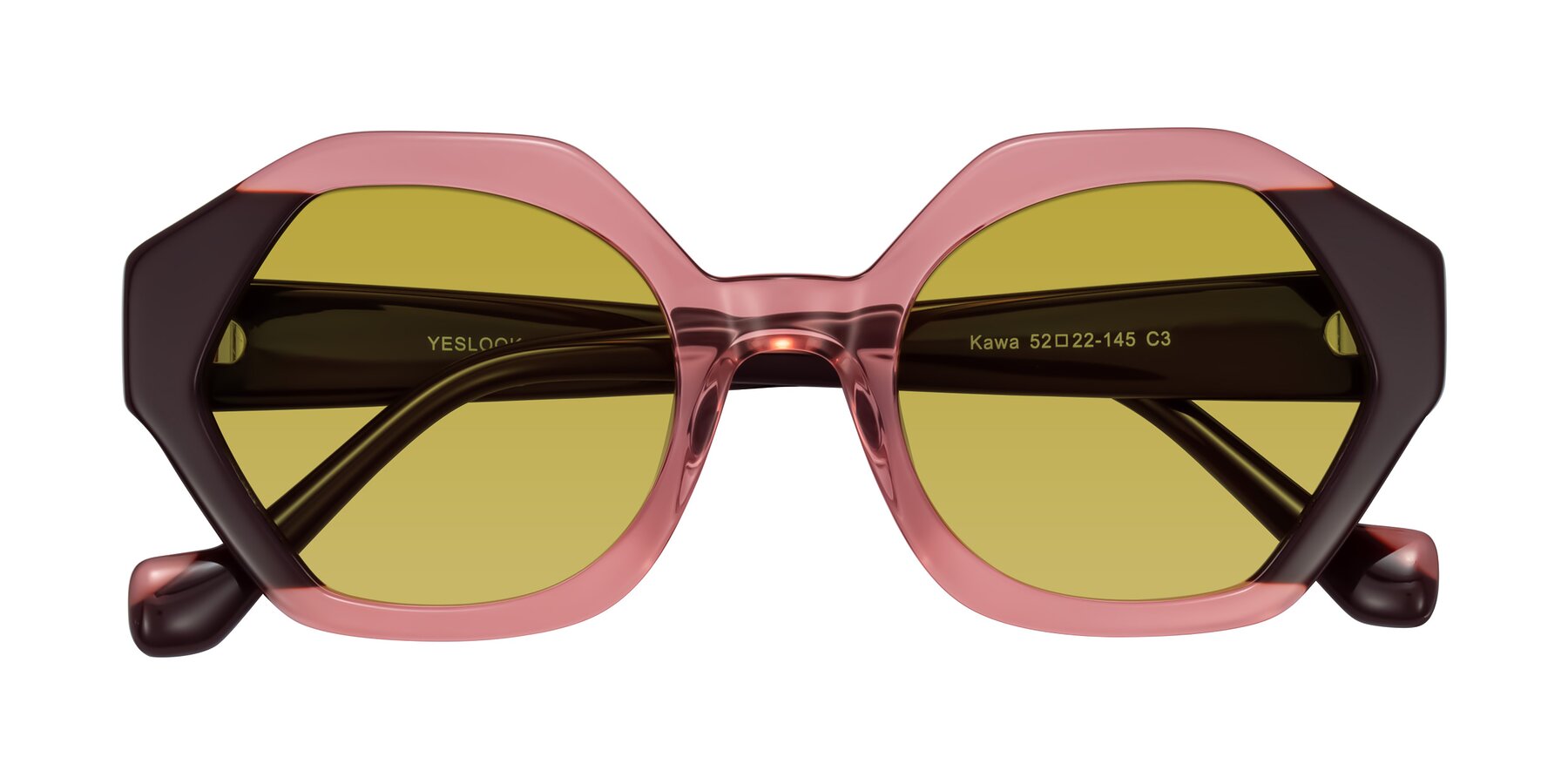 Folded Front of Kawa in Ruby/Maroon with Champagne Tinted Lenses