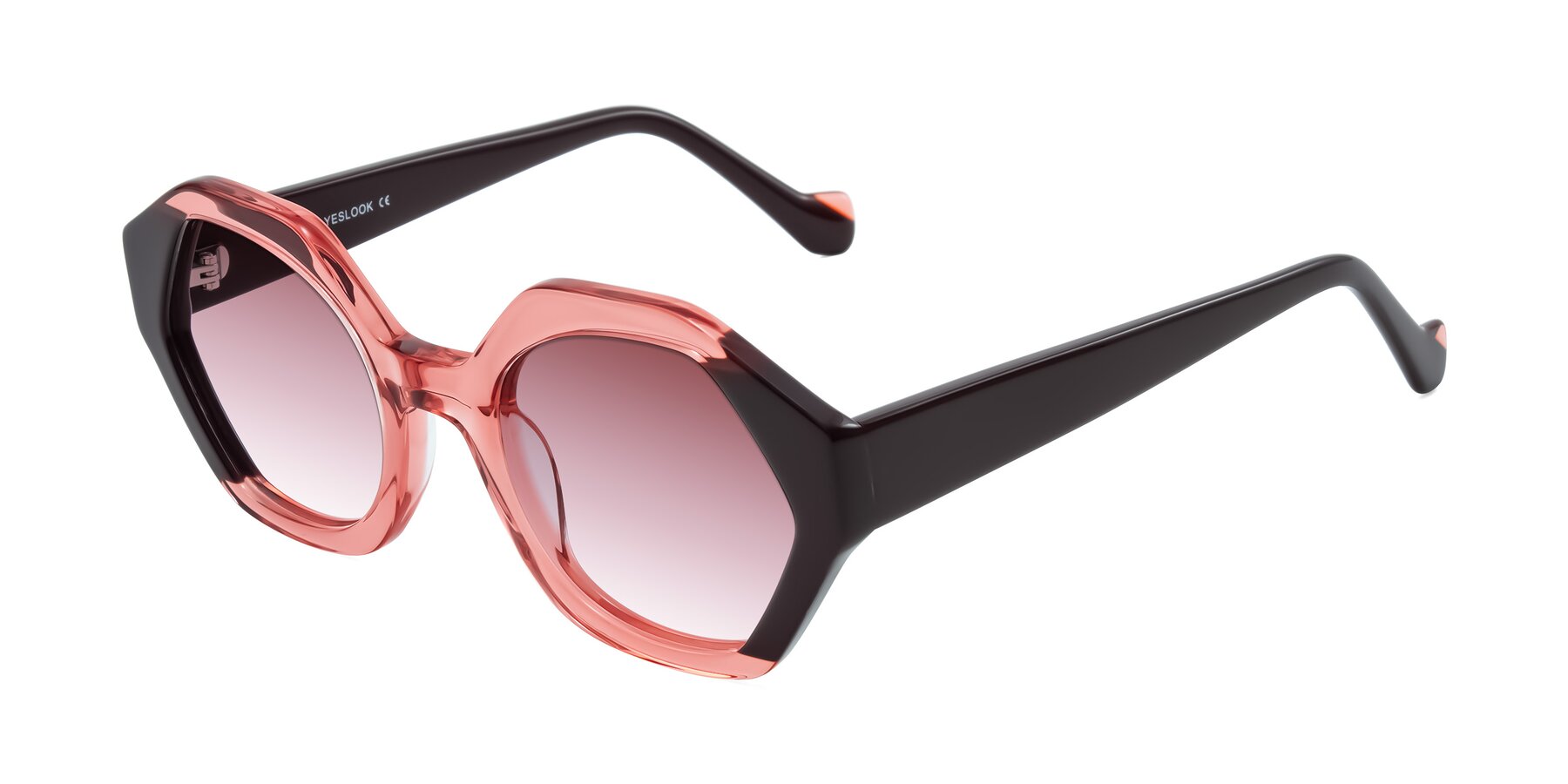 Angle of Kawa in Ruby/Maroon with Garnet Gradient Lenses