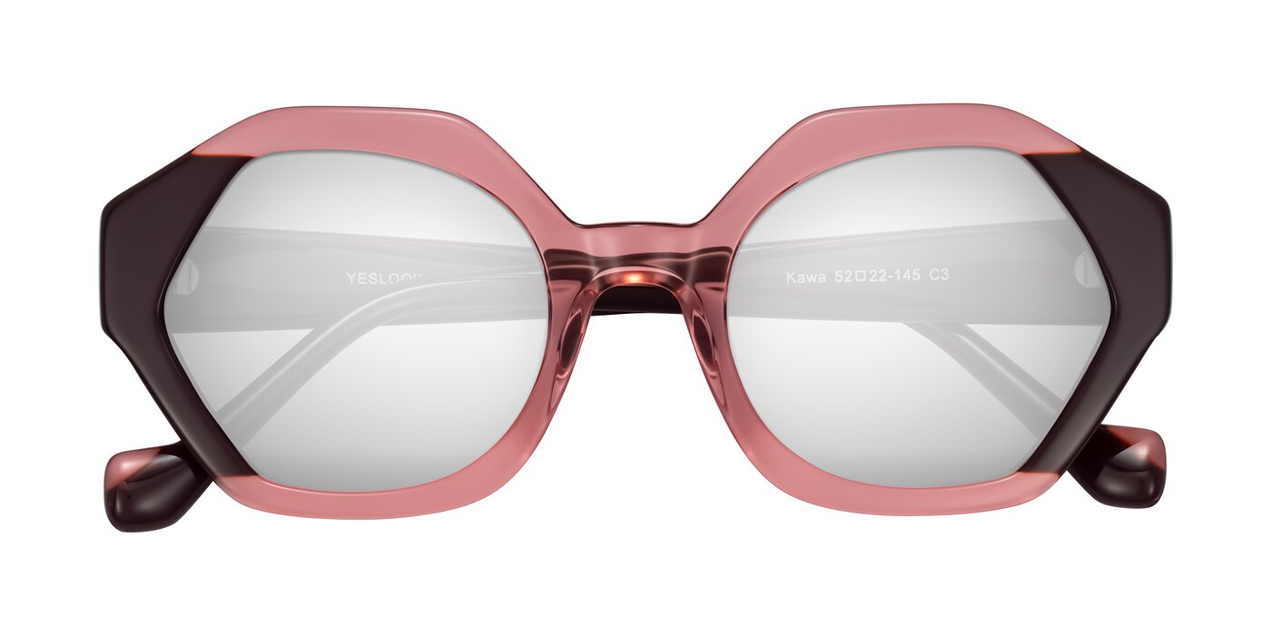 Kawa - Ruby/Maroon Flash Mirrored Sunglasses