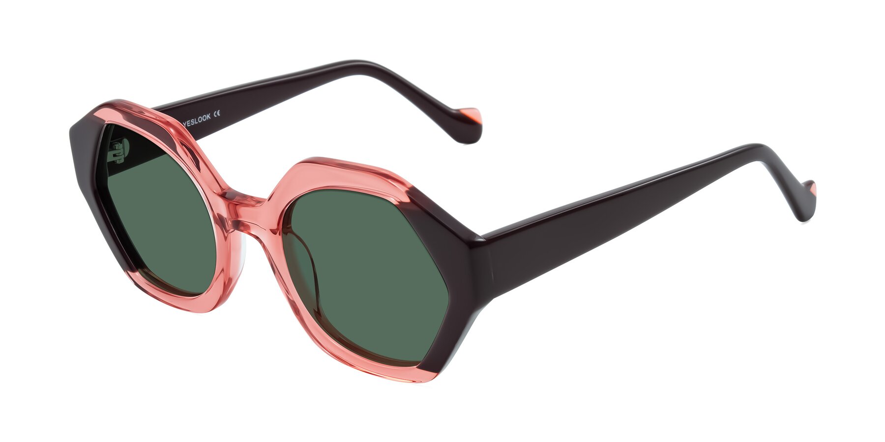 Angle of Kawa in Ruby/Maroon with Green Polarized Lenses