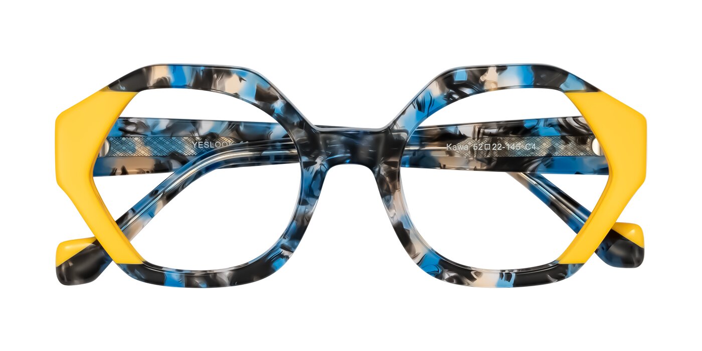 Kawa - Blue Ink/Yellow Eyeglasses