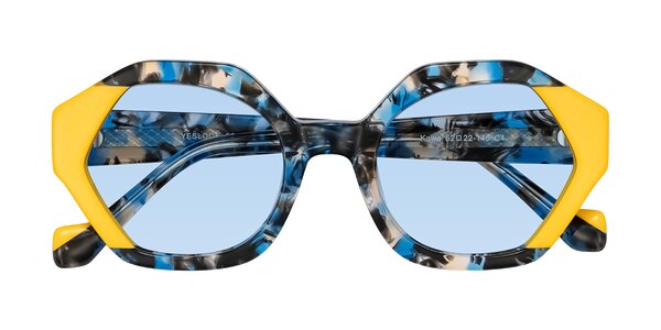 Front of Kawa in Blue Ink/Yellow