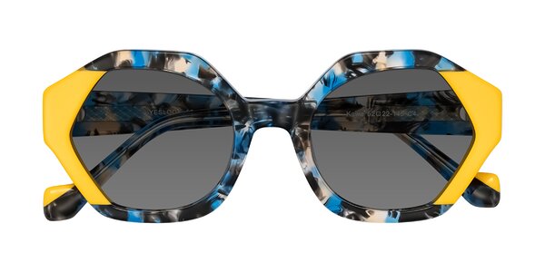 Front of Kawa in Blue Ink/Yellow