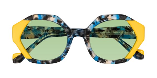 Front of Kawa in Blue Ink/Yellow