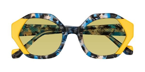 Front of Kawa in Blue Ink/Yellow