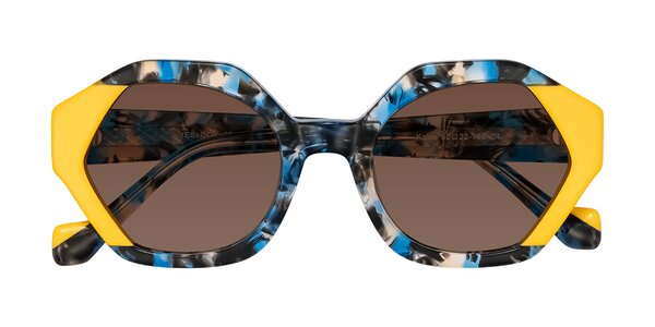 Front of Kawa in Blue Ink/Yellow