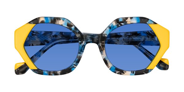 Front of Kawa in Blue Ink/Yellow