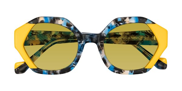 Front of Kawa in Blue Ink/Yellow