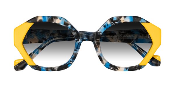 Front of Kawa in Blue Ink/Yellow