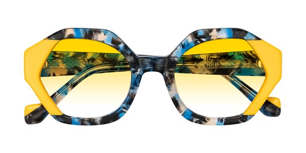 Front of Kawa in Blue Ink/Yellow