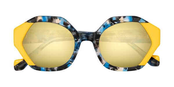 Front of Kawa in Blue Ink/Yellow