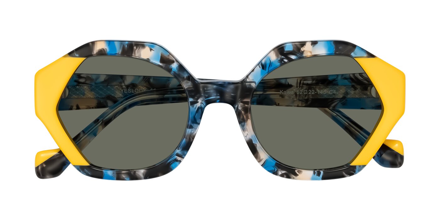 Kawa - Blue Ink/Yellow Polarized Sunglasses