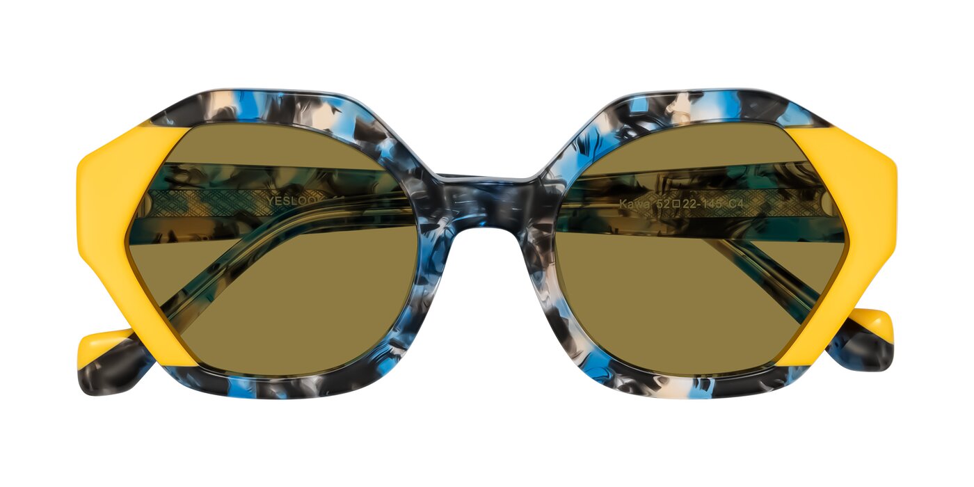 Kawa - Blue Ink/Yellow Polarized Sunglasses