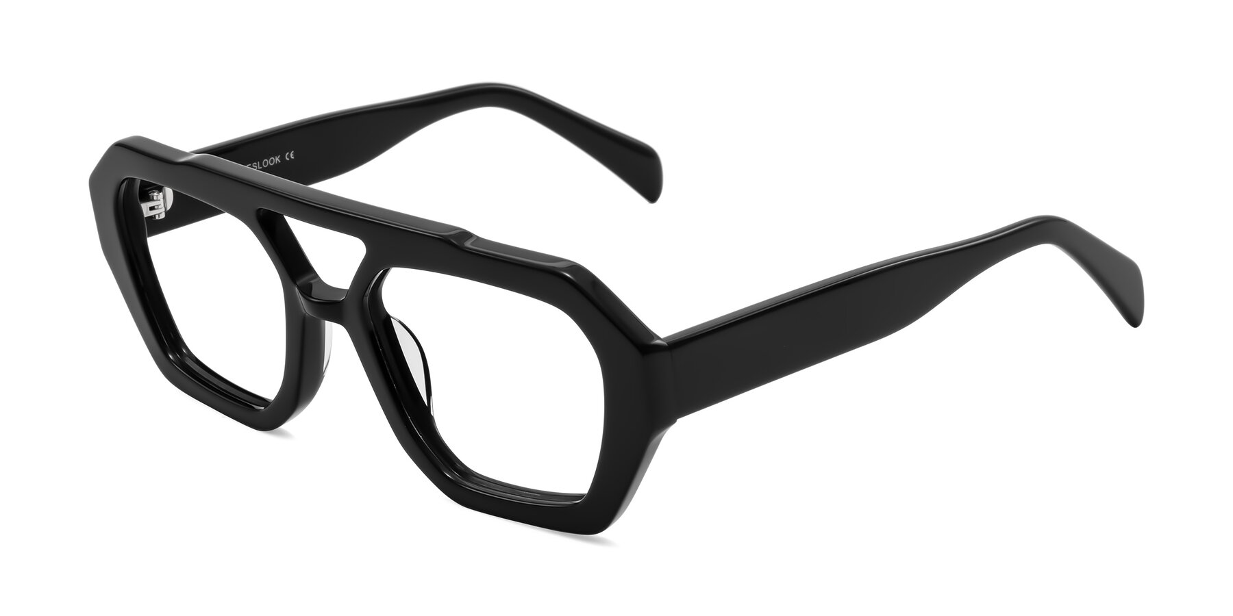 Angle of Silva in Black with Clear Eyeglass Lenses