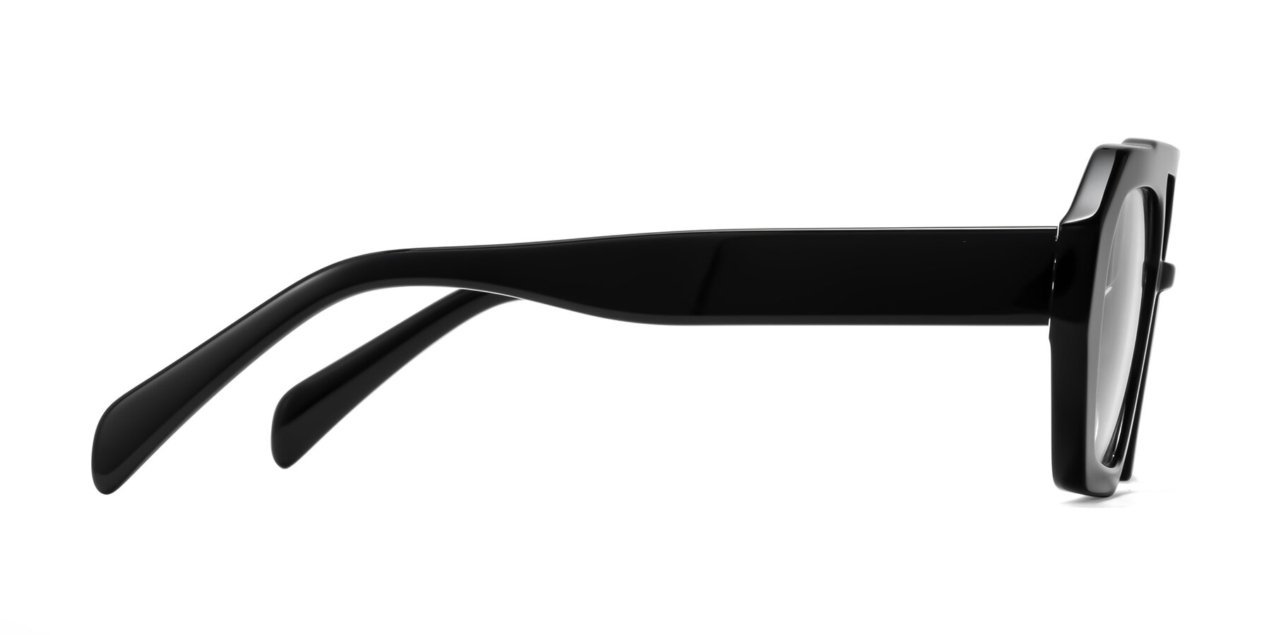 Side of Silva in Black with Clear Eyeglass Lenses