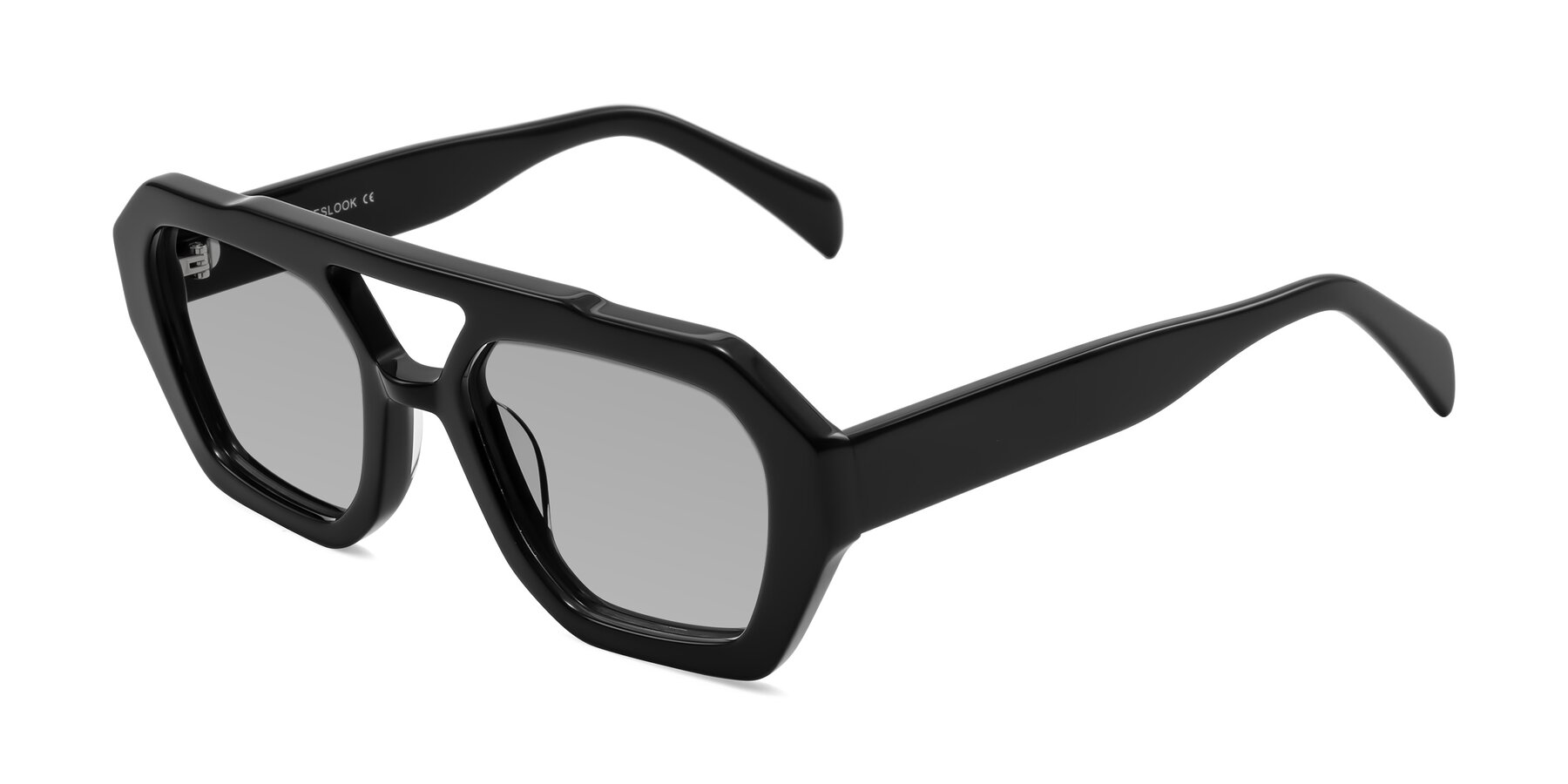 Angle of Silva in Black with Light Gray Tinted Lenses