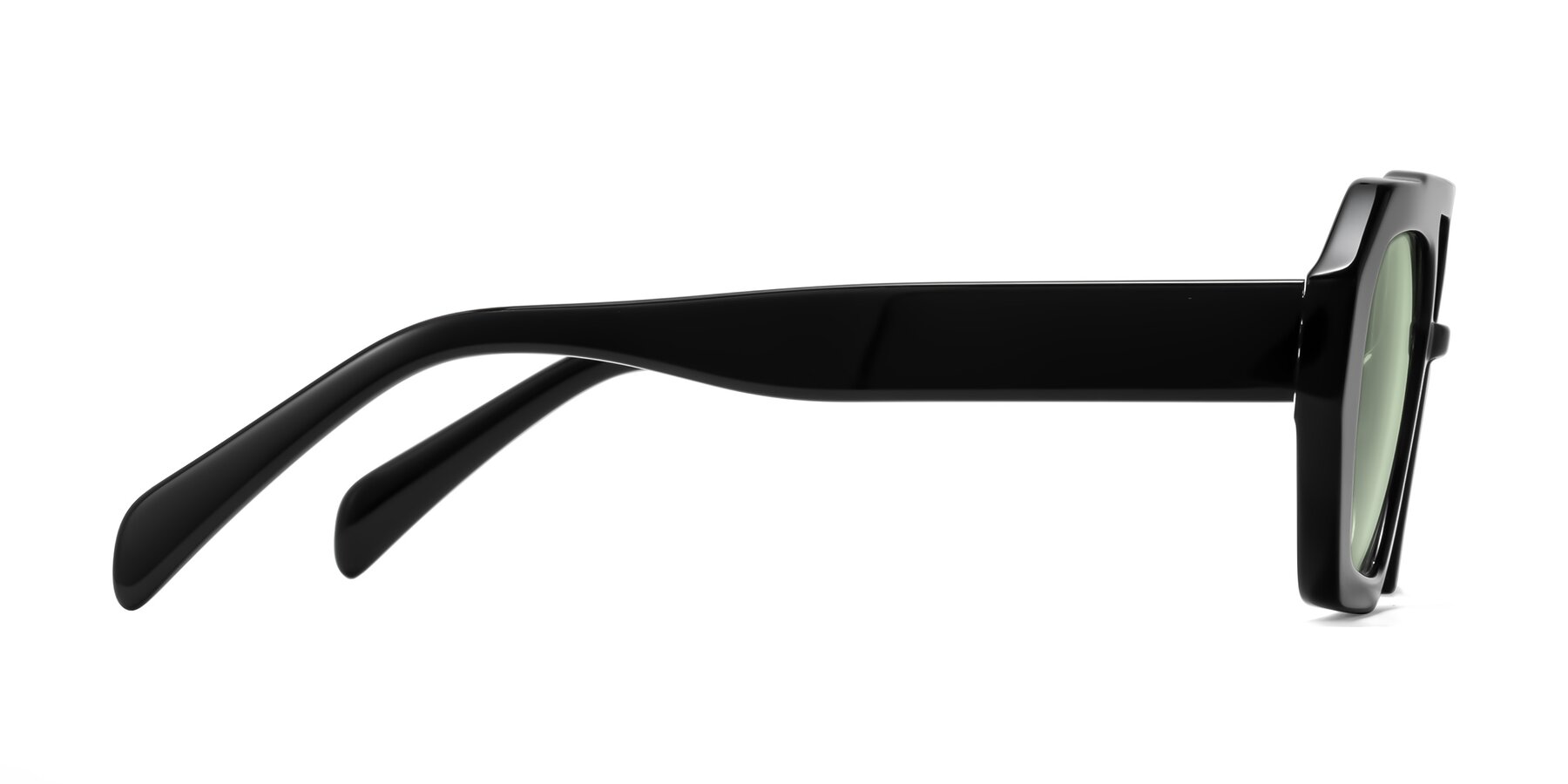 Side of Silva in Black with Light Green Tinted Lenses