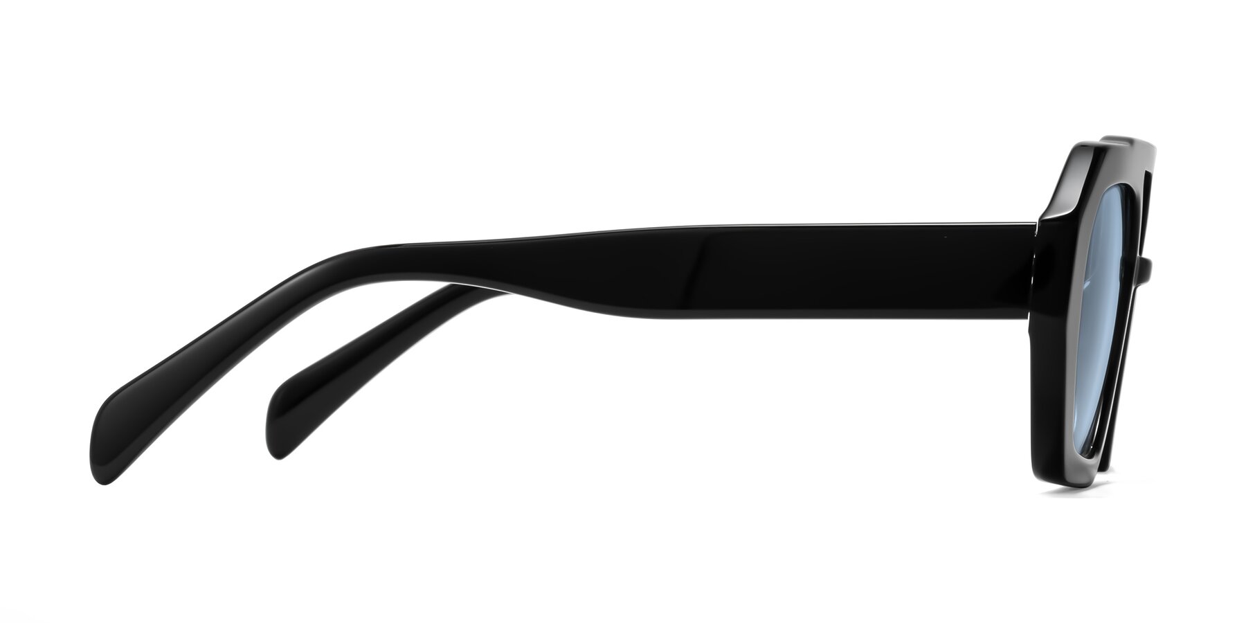 Side of Silva in Black with Light Blue Tinted Lenses
