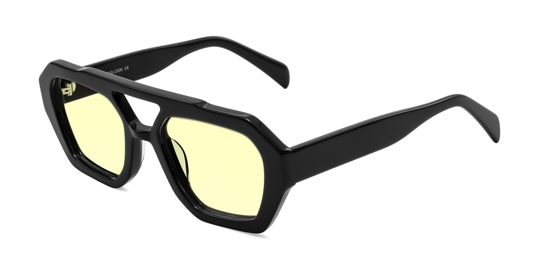 Angle of Silva in Black with Light Yellow Tinted Lenses