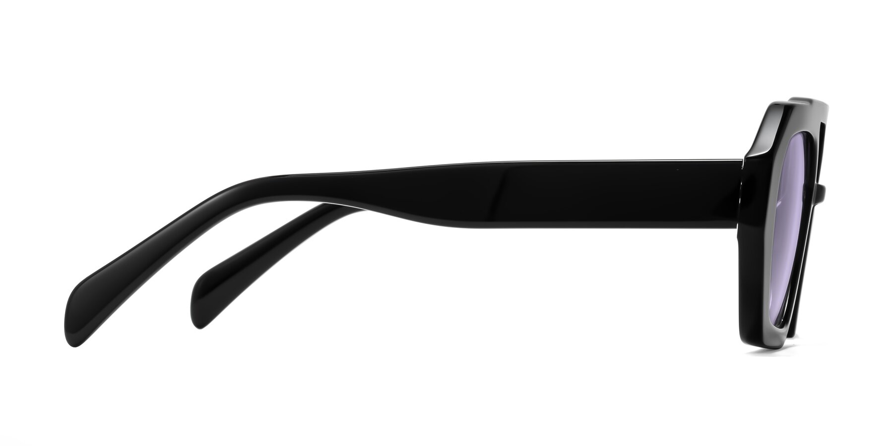 Side of Silva in Black with Light Purple Tinted Lenses