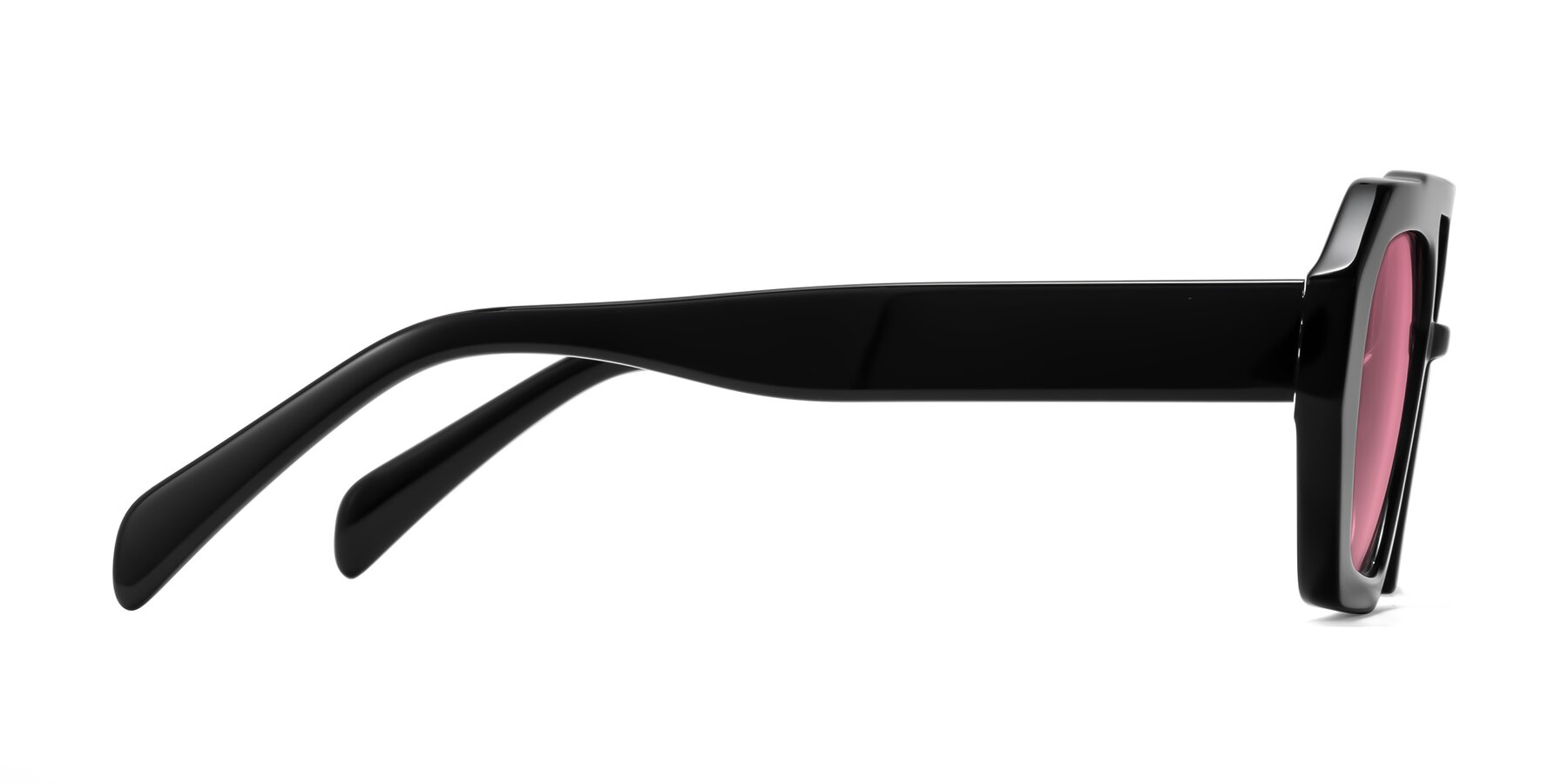 Side of Silva in Black with Pink Tinted Lenses