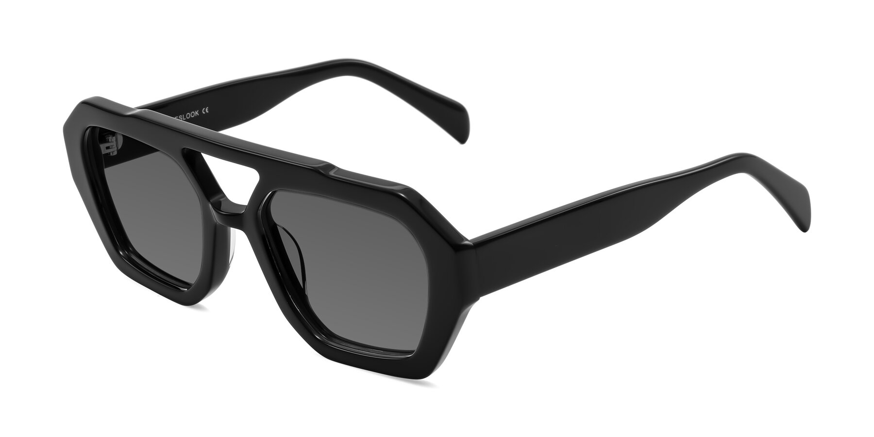 Angle of Silva in Black with Medium Gray Tinted Lenses