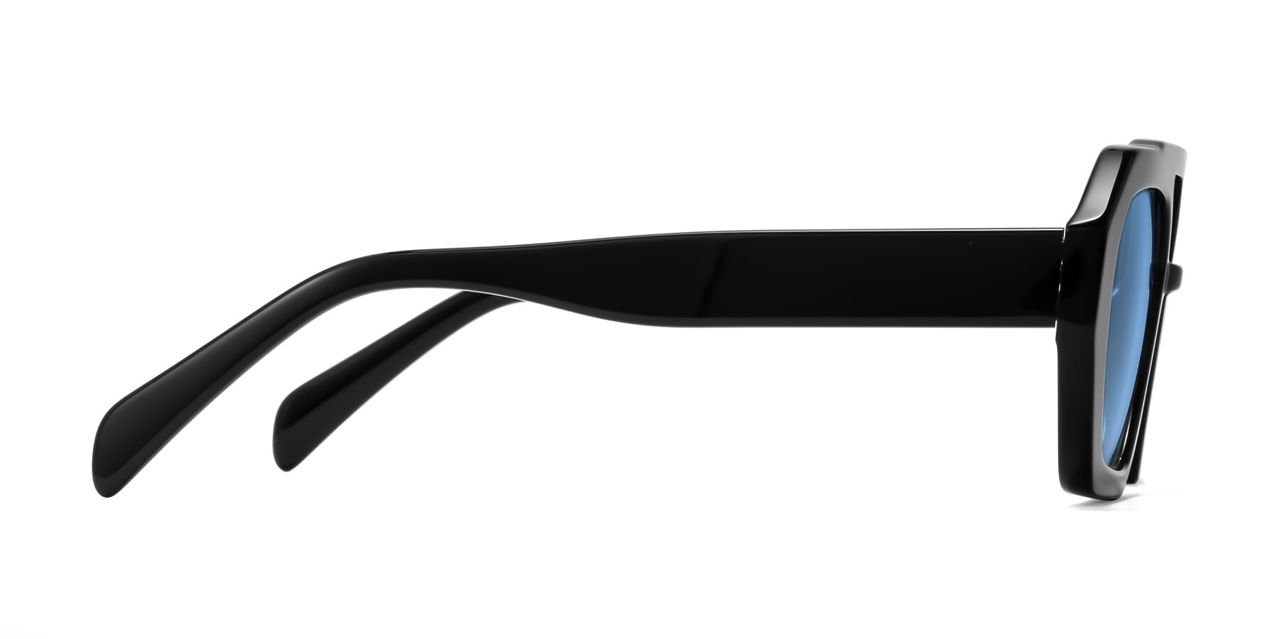 Side of Silva in Black with Medium Blue Tinted Lenses