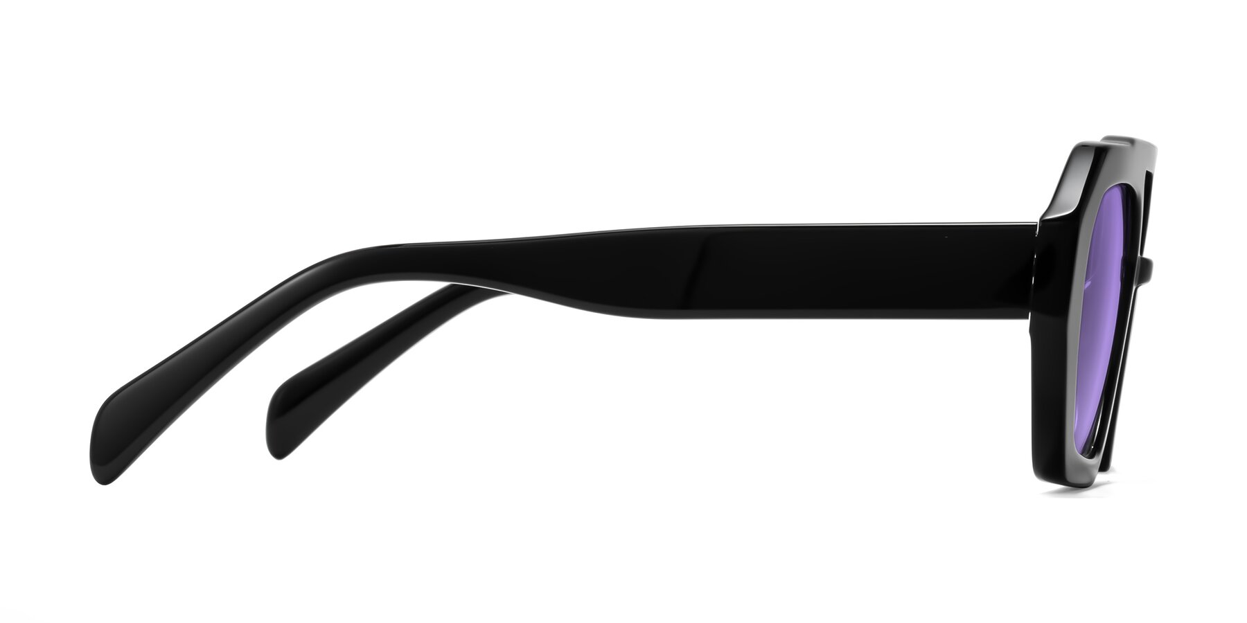 Side of Silva in Black with Medium Purple Tinted Lenses