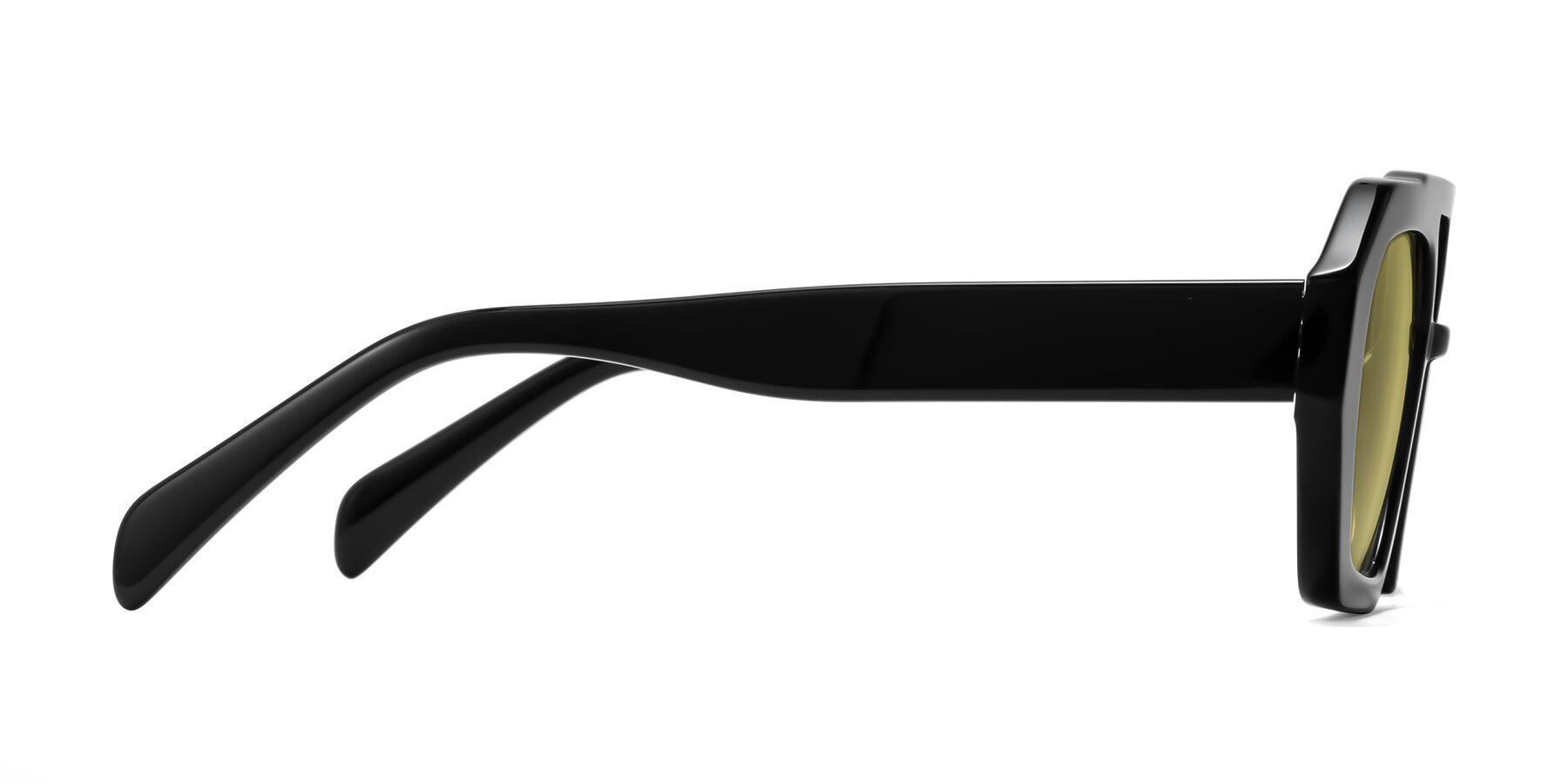 Side of Silva in Black with Medium Champagne Tinted Lenses
